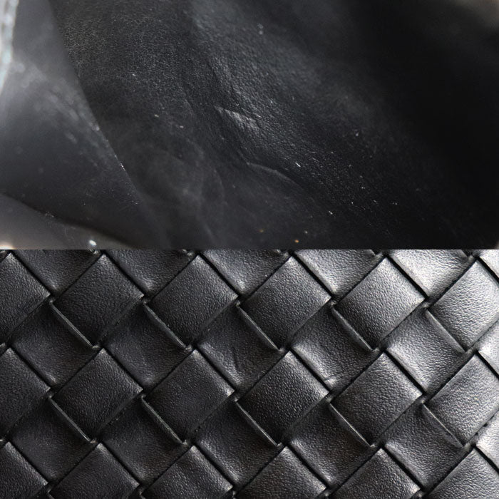 BOTTEGAVENETA ボッテガヴェネタ イントレチャート ピッコロ 二つ折り財布 ブラック 805654V4LQ28803 メンズ【中古】