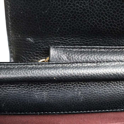 CHANEL シャネル マトラッセ キャビアスキン チェーンウォレット ショルダーバッグ ブラック A33814 キャビアスキン レディース【中古】