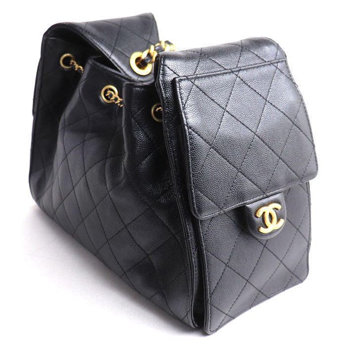 CHANEL シャネル CHANEL 25 スモール キャビアスキン ショルダーバッグ ブラック AS5293-B20304-94305 レディース【中古】【美品】