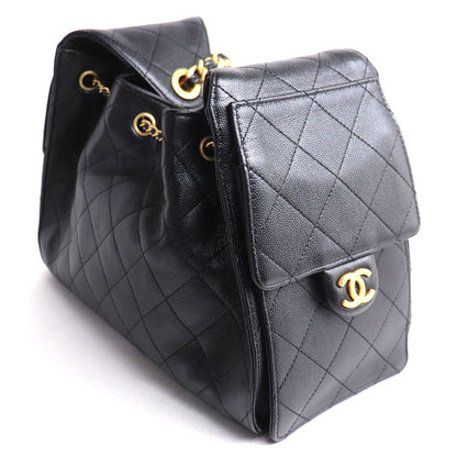 CHANEL シャネル CHANEL 25 スモール キャビアスキン ショルダーバッグ ブラック AS5293-B20304-94305 レディース【中古】【美品】
