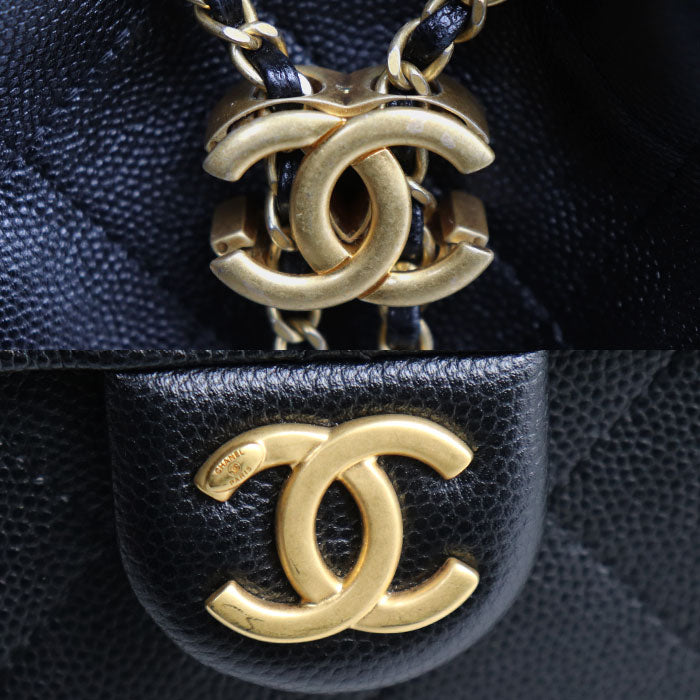 CHANEL シャネル CHANEL 25 スモール キャビアスキン ショルダーバッグ ブラック AS5293-B20304-94305 レディース【中古】【美品】