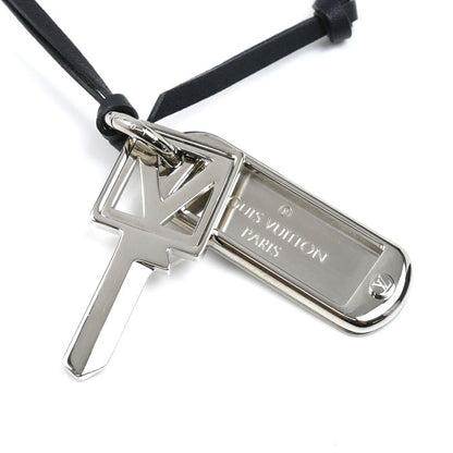 LOUIS VUITTON ルイ・ヴィトン メタル レザー コリエ プラーク V スクエア ネックレス M61984 RM0147 ユニセックス【中古】【美品】