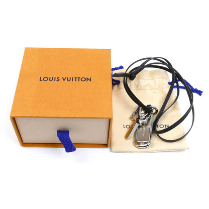 LOUIS VUITTON ルイ・ヴィトン メタル レザー コリエ プラーク V スクエア ネックレス M61984 RM0147 ユニセックス【中古】【美品】