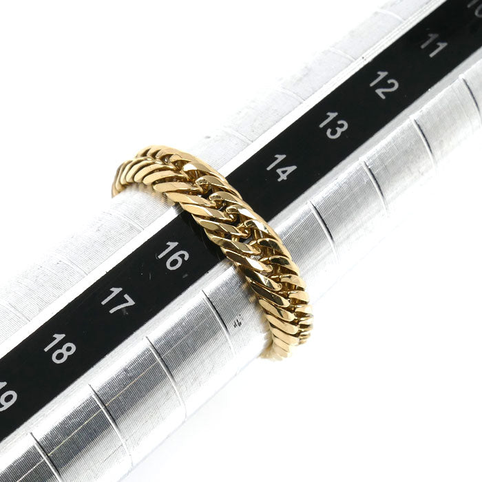 K18YG イエローゴールド 12面トリプル リング・指輪 16号 2.6g メンズ【中古】