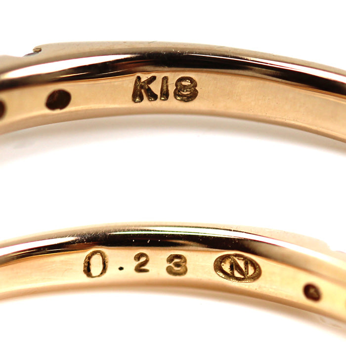 K18PG ピンクゴールド リング・指輪 ダイヤモンド0.23ct 9号 1.5g レディース【中古】