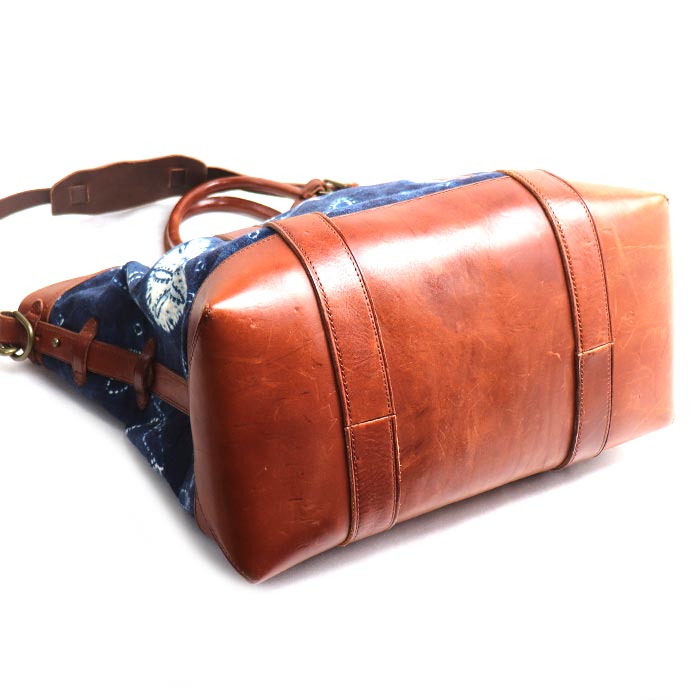 RALPH LAUREN ラルフローレン インディゴ染め 2Wayショルダーバッグ ブルー/ブラウン ユニセックス【中古】