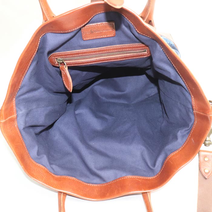 RALPH LAUREN ラルフローレン インディゴ染め 2Wayショルダーバッグ ブルー/ブラウン ユニセックス【中古】