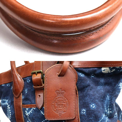 RALPH LAUREN ラルフローレン インディゴ染め 2Wayショルダーバッグ ブルー/ブラウン ユニセックス【中古】