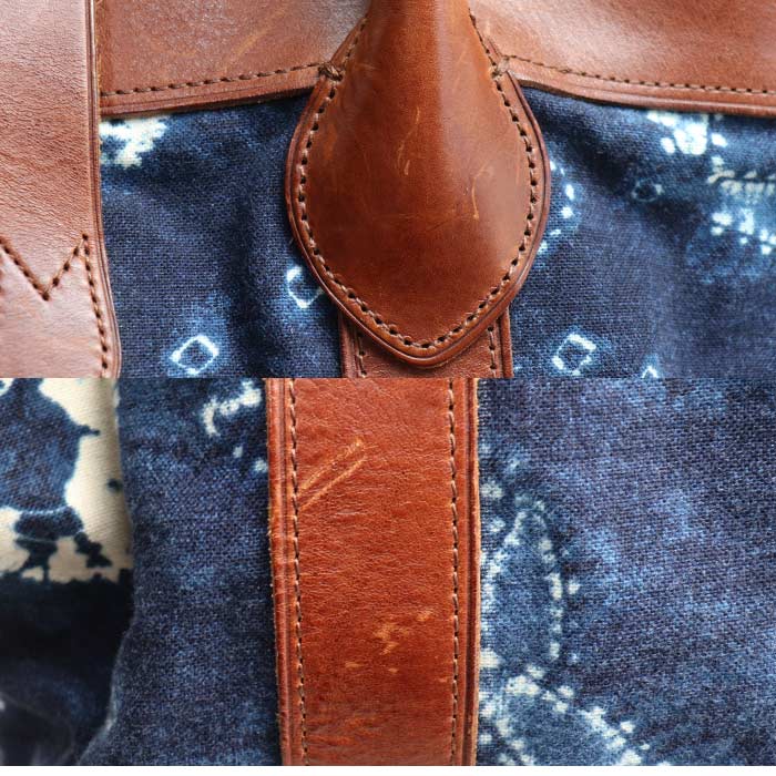 RALPH LAUREN ラルフローレン インディゴ染め 2Wayショルダーバッグ ブルー/ブラウン ユニセックス【中古】