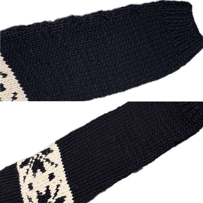POLO RALPH LAUREN ポロ・ラルフローレン ハンドニット セーター ブラック ホワイト L メンズ【中古】