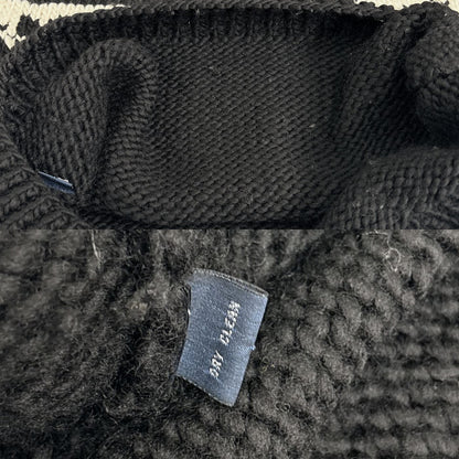 POLO RALPH LAUREN ポロ・ラルフローレン ハンドニット セーター ブラック ホワイト L メンズ【中古】