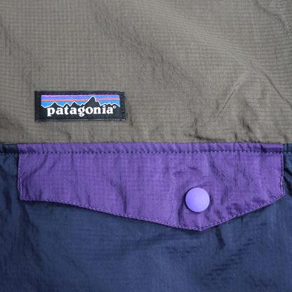 patagonia パタゴニア フーディニ スナップT プルオーバー ナイロンジャケット ブラウン/ネイビー 24150 M メンズ【中古】【美品】