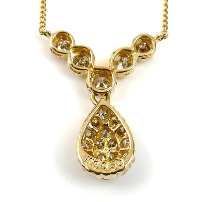 K18YG イエローゴールド ネックレス ダイヤモンド0.50ct 2.5g 41cm レディース【中古】