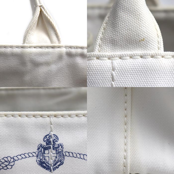 PRADA プラダ カナパトート 2Wayショルダーバッグ ホワイト ネイビー 1BG439 ZKI F0UB0 レディース【中古】