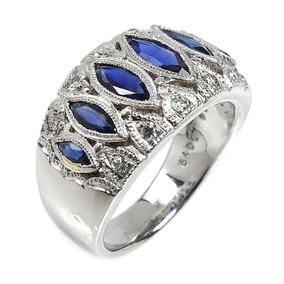 Pt900プラチナ リング・指輪 サファイア1.64ct ダイヤモンド0.19ct 11号 12.4g レディース【中古】