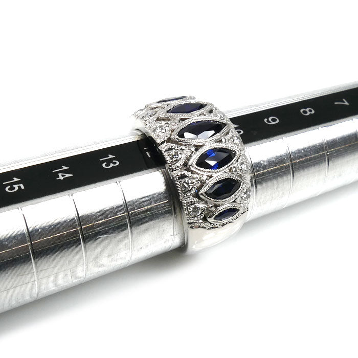 Pt900プラチナ リング・指輪 サファイア1.64ct ダイヤモンド0.19ct 11号 12.4g レディース【中古】