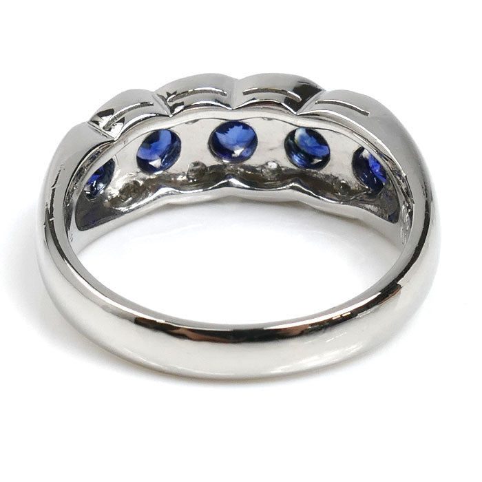 Pt900プラチナ リング・指輪 サファイア0.65ct ダイヤモンド0.18ct 12号 8.0g レディース【中古】