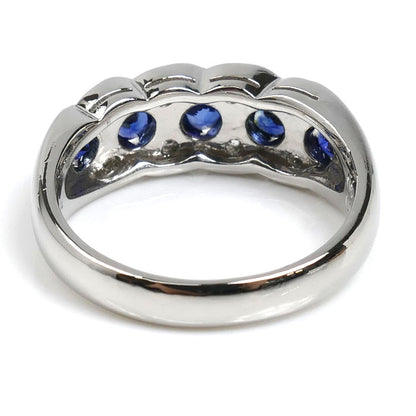 Pt900プラチナ リング・指輪 サファイア0.65ct ダイヤモンド0.18ct 12号 8.0g レディース【中古】