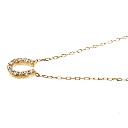 4℃ ヨンドシー K10PG ピンクゴールド ホースシュー ネックレス 111736123101 キュービックジルコニア 1.0g 40cm レディース【中古】【美品】