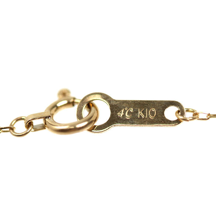 4℃ ヨンドシー K10PG ピンクゴールド ホースシュー ネックレス 111736123101 キュービックジルコニア 1.0g 40cm レディース【中古】【美品】