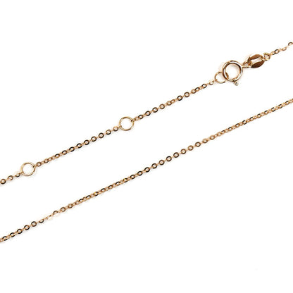 K18PG ピンクゴールド クローバー ネックレス ダイヤモンド0.029ct 1.6g 39.5/42/44.5cm レディース【中古】