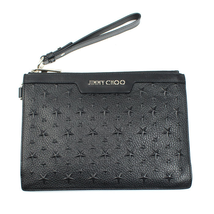 JIMMY CHOO ジミーチュウ デレク DEREK MINI クラッチバッグ ブラック ユニセックス【中古】