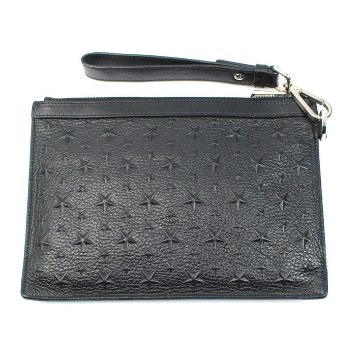 JIMMY CHOO ジミーチュウ デレク DEREK MINI クラッチバッグ ブラック ユニセックス【中古】