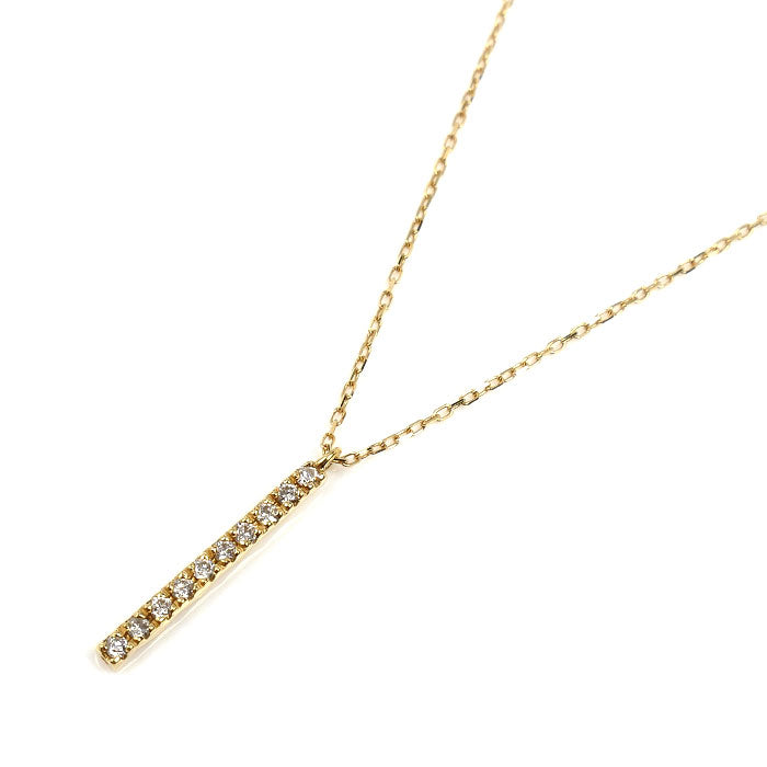 K18YG イエローゴールド ネックレス ダイヤモンド0.12ct 1.4g 40cm レディース【中古】
