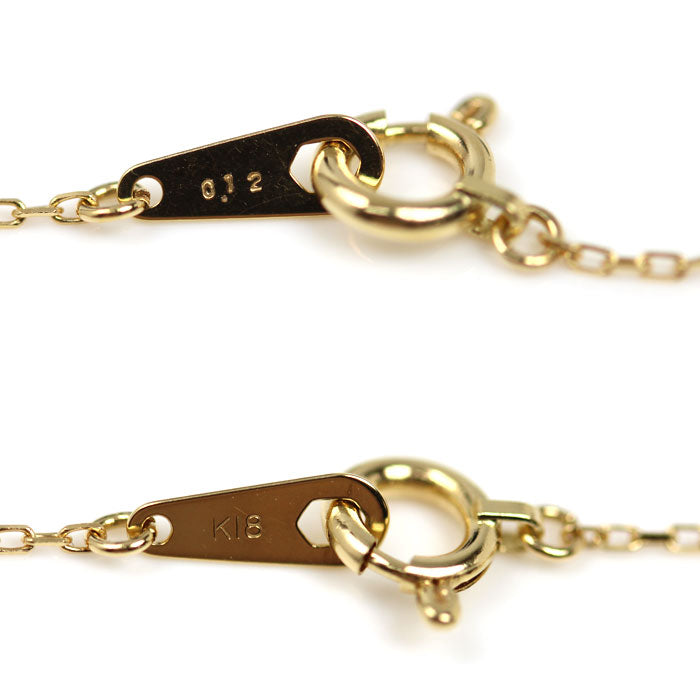 K18YG イエローゴールド ネックレス ダイヤモンド0.12ct 1.4g 40cm レディース【中古】