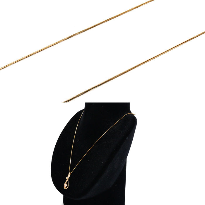 K18PG ピンクゴールド ネックレス ダイヤモンド0.50ct 3.4g ～45cm フリーチェーン レディース【中古】