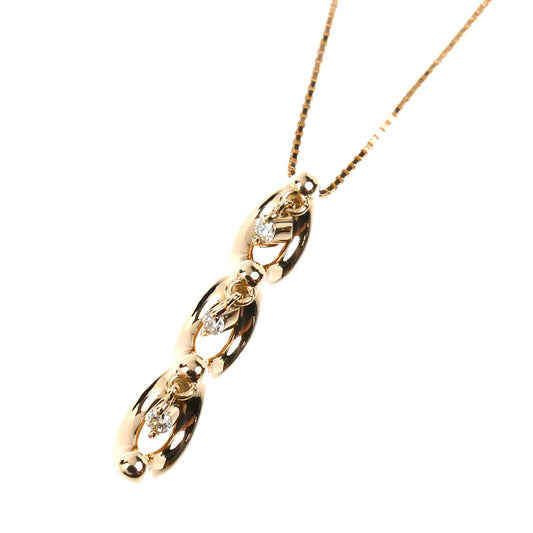 K18PG ピンクゴールド ネックレス ダイヤモンド0.06ct 3.6g 40～45cm レディース【中古】