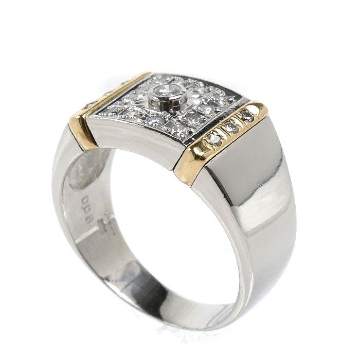 Pt900/K18YG リング・指輪 ダイヤモンド0.08ct 20.5号 15.0g メンズ【中古】【美品】