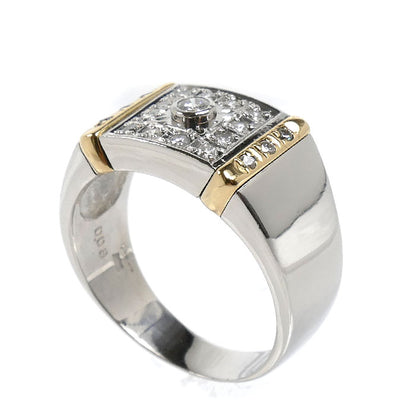 Pt900/K18YG リング・指輪 ダイヤモンド0.08ct 20.5号 15.0g メンズ【中古】【美品】
