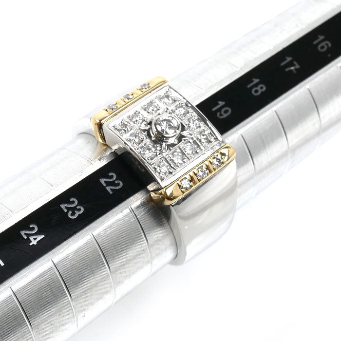 Pt900/K18YG リング・指輪 ダイヤモンド0.08ct 20.5号 15.0g メンズ【中古】【美品】