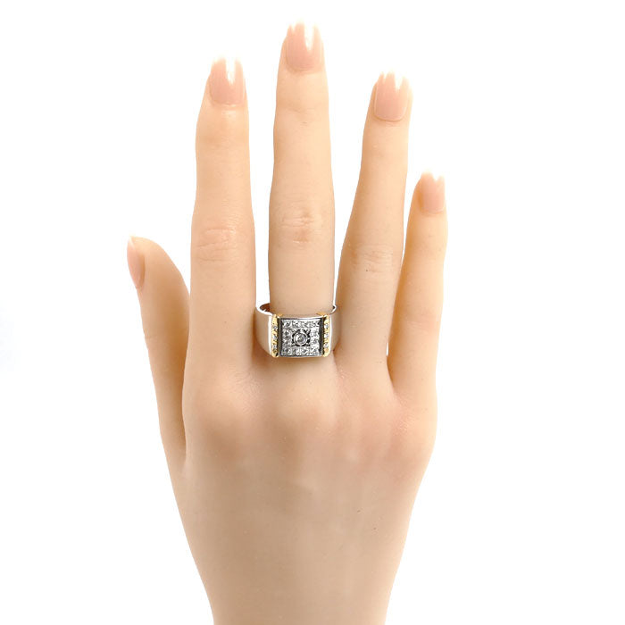 Pt900/K18YG リング・指輪 ダイヤモンド0.08ct 20.5号 15.0g メンズ【中古】【美品】