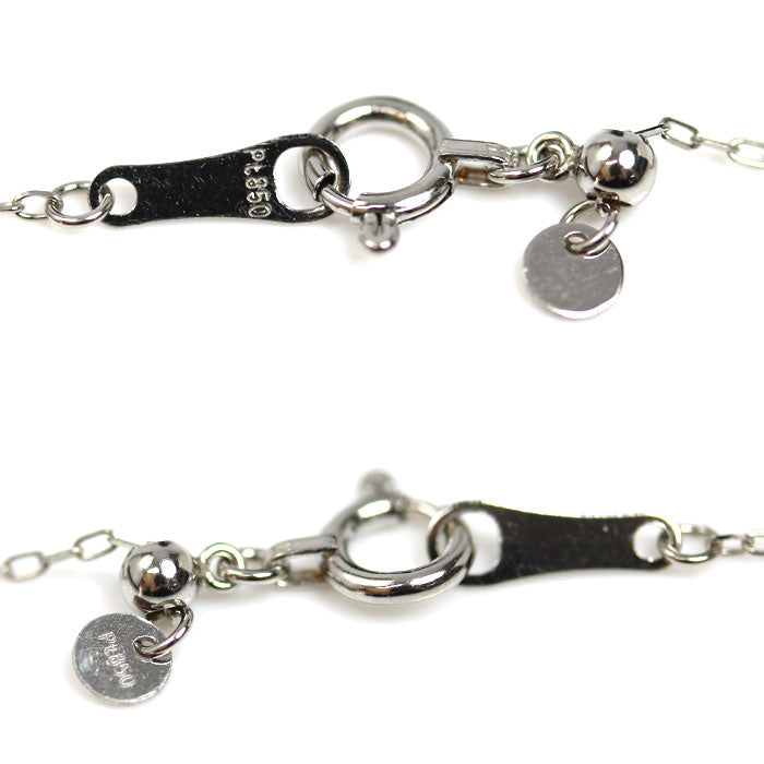 Pt850プラチナ ネックレス 小豆 1.2g ～45cm レディース【中古】