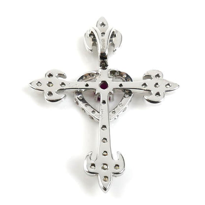 K18WG ホワイトゴールド ペンダントトップ ルビー0.181ct ダイヤモンド0.41ct 3.2g レディース【中古】