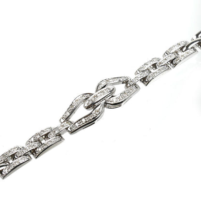 K18WG ホワイトゴールド ブレスレット ダイヤモンド0.60ct 14.3g 15.5cm レディース【中古】【美品】