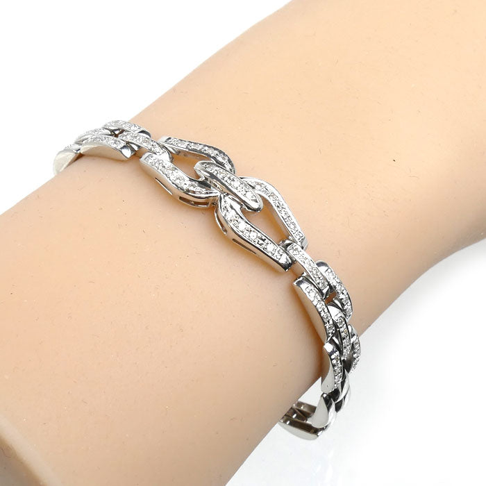 K18WG ホワイトゴールド ブレスレット ダイヤモンド0.60ct 14.3g 15.5cm レディース【中古】【美品】