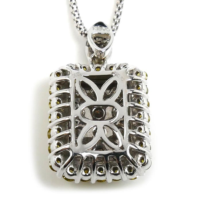 K18WG ホワイトゴールド ネックレス ダイヤモンド1.15ct/0.70ct 8.8g ～45cm レディース【中古】