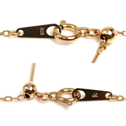 K18PG ピンクゴールド ネックレス 小豆 1.4g ～40cm レディース【中古】