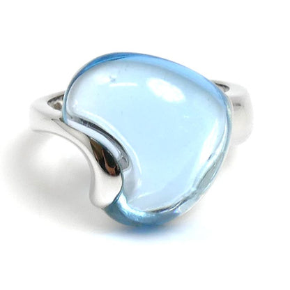 K18WG ホワイトゴールド リング・指輪 ブルートパーズ9.58ct 9号 6.5g レディース【中古】