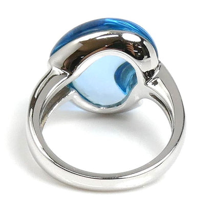 K18WG ホワイトゴールド リング・指輪 ブルートパーズ9.58ct 9号 6.5g レディース【中古】