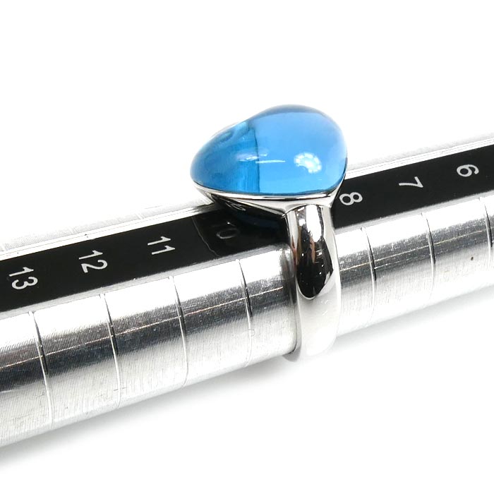K18WG ホワイトゴールド リング・指輪 ブルートパーズ9.58ct 9号 6.5g レディース【中古】
