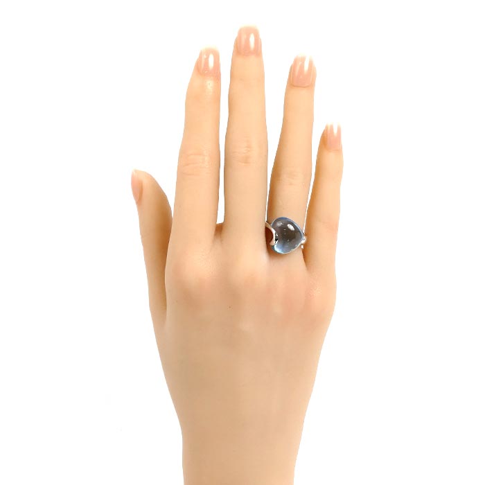 K18WG ホワイトゴールド リング・指輪 ブルートパーズ9.58ct 9号 6.5g レディース【中古】