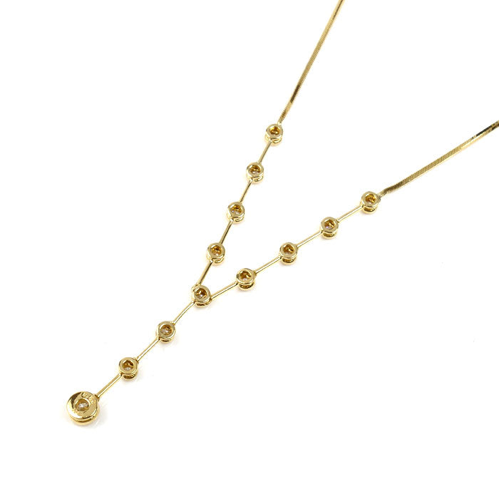 K18YG イエローゴールド ネックレス ダイヤモンド0.50ct 5.4g 41cm【中古】