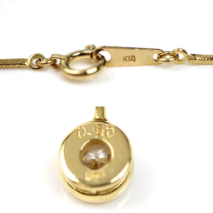 K18YG イエローゴールド ネックレス ダイヤモンド0.50ct 5.4g 41cm【中古】