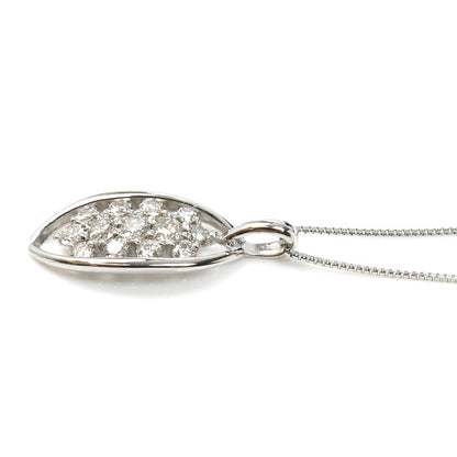 Pt850プラチナ ネックレス ダイヤモンド0.50ct 3.6g ～45cm フリーチェーン レディース【中古】