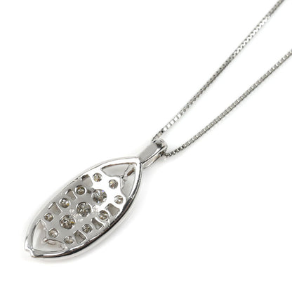 Pt850プラチナ ネックレス ダイヤモンド0.50ct 3.6g ～45cm フリーチェーン レディース【中古】