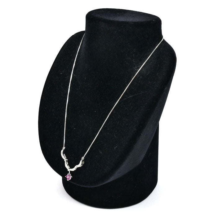 Pt900/850 ネックレス ルビー0.36ct ダイヤモンド0.23ct 8.5g 40cm 2WAY レディース【中古】